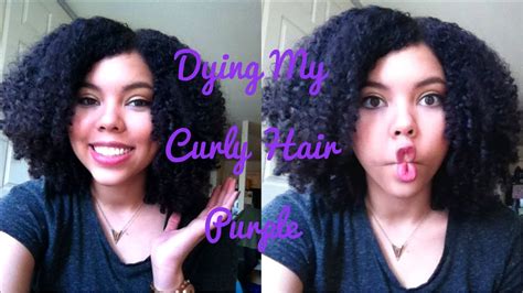 Dying My Curly Hair Purple ♔ Without Bleach Youtube