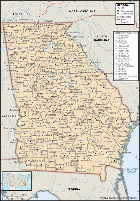 Printable Map Of Georgia Counties Printable Templates