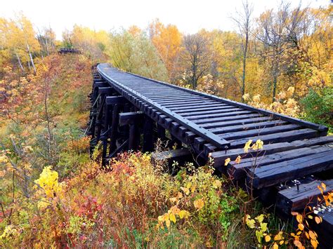 Fall Colors And An Abandoned Railroad Trestle In Ashland Wisconsin Oc