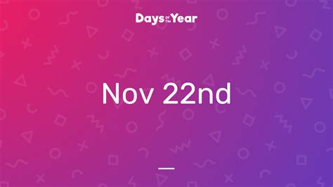 National Holidays On November 22nd 2024 Days Of The Year