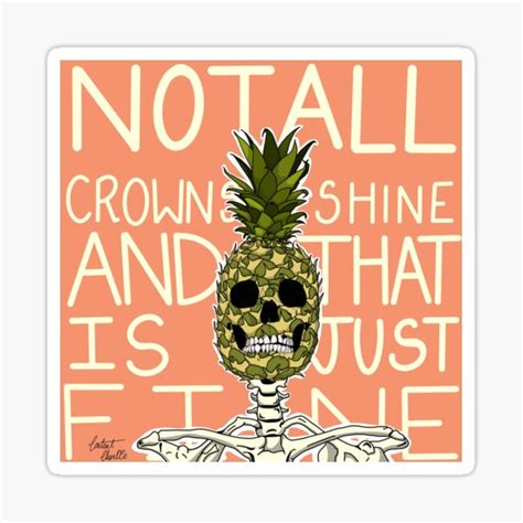 Pineapple Crown Sticker For Sale By Contentcharlie Redbubble