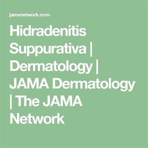 Hidradenitis Suppurativa Dermatology Jama Dermatology The Jama