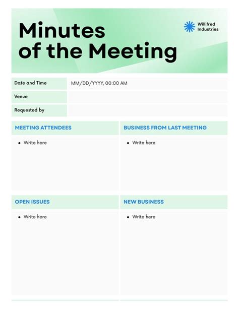 Free Editable Printable Meeting Minutes Templates Canva