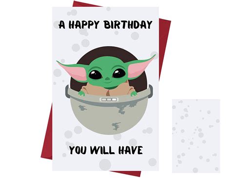 Buy Funny Baby Yoda Birthday Card – Baby Yoda Anniversary Card – Star