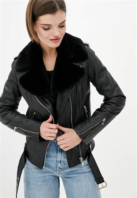 Кожаная куртка косуха Vk черная с мехом Арт Lt420 M 52 от продавца Vkfur в интернет