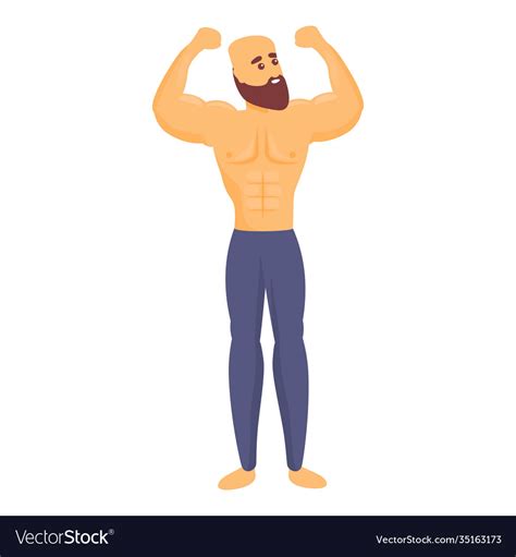 Bodybuilder Icon Cartoon Style Royalty Free Vector Image