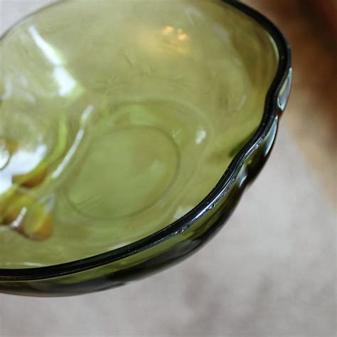 Vintage Hazel Atlas Orchard Green Glass Apple Bowl Set Of Bowls