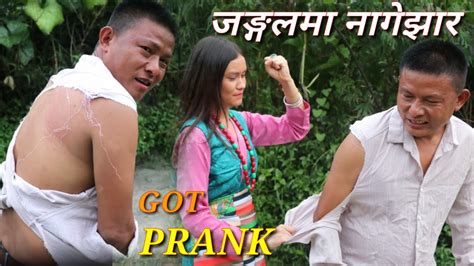 new nepali prank prank बाटो छेक्दा जङ्गलमा नागेझार got prank चन्दा prank dipak lama youtube