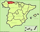 Asturias location on the Spain map - Ontheworldmap.com