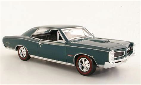 Diecast Model Cars Pontiac Gto 118 Welly Metallic Dunkelgreen 1966 Sans Vitrine Uk