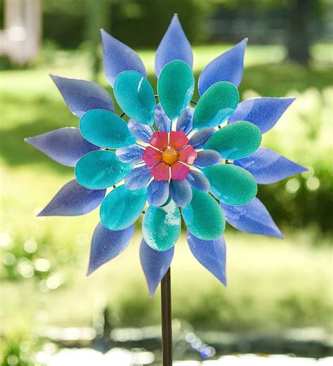 Purple And Blue Flower Wind Spinner All Wind Spinners Wind Spinners