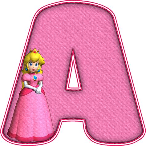 Alfabeto Decorativo Alfabeto Mario Bros 4 Princesa Peach Png