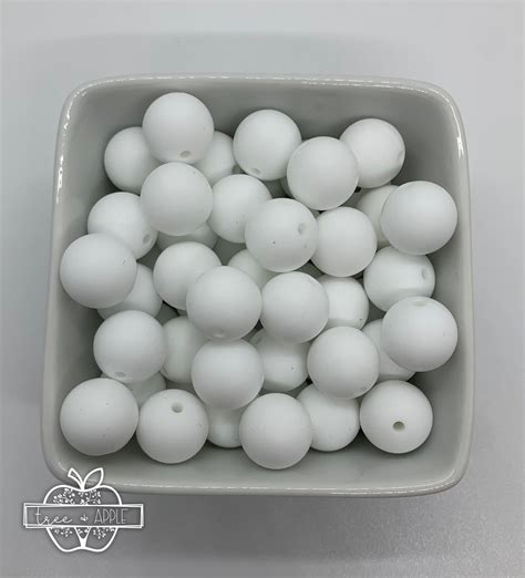 15mm White Silicone Beads White Round Silicone Beads Beads Etsy