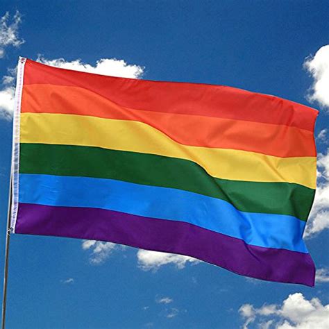 Stuk Kleurrijke Regenboog Vlag Polyester Grote Gay Pride Vlag Met