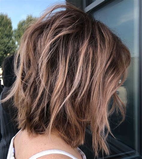 Long Shaggy Bob With Bronde Highlights Messy Bob Hairstyles Shag