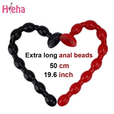 Super Long Anal Bead Plug With Suction Cup Prostate Massager Anus