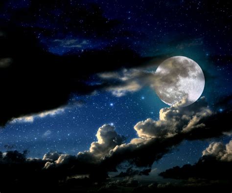 Фото Ночное лунное небо
