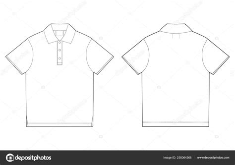 Polo T Shirt Design Template Front And Back Vector Stock Vector Image