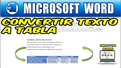 Convertir Texto A Tabla En Word Super Facil YouTube