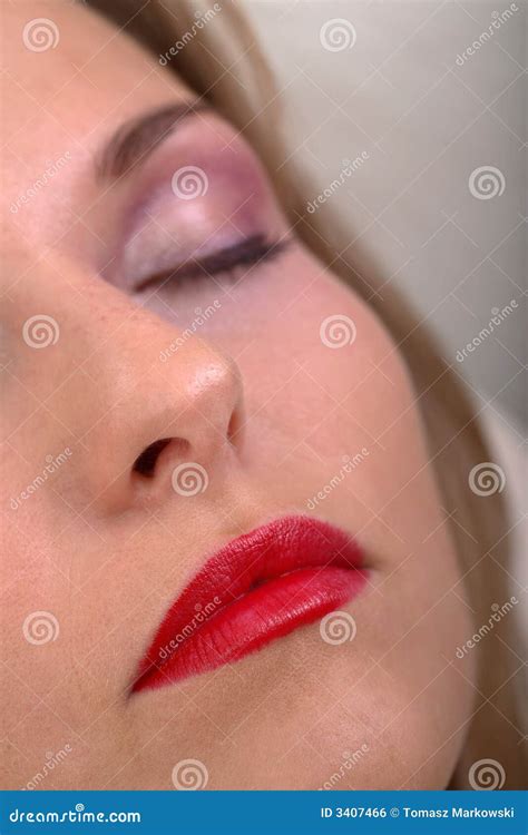 Lady Eyes Closed With Makeup Stock Photo Image Of Relaxation Face