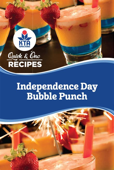 Independence Day Bubble Punch Fruit Punch Bubbles Independence Day