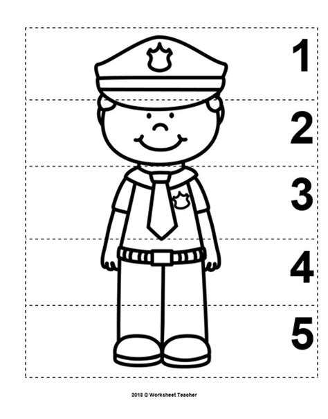 Worksheet On Counting Numbers Policeman