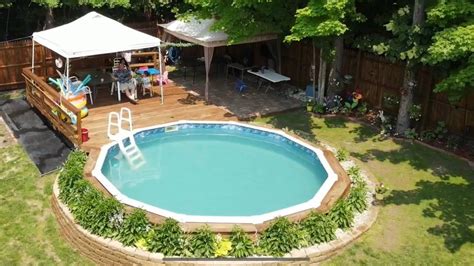 Semi Inground Pool Installation And Back Yard Landscaping Project In 2022 Pool Installation