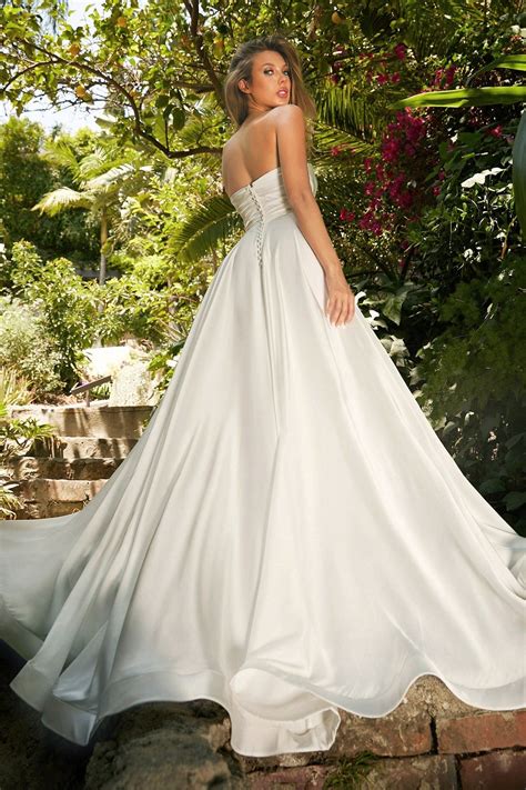 Cinderella Divine Satin Strapless Bridal White Dress Cd0166w La Top Divas