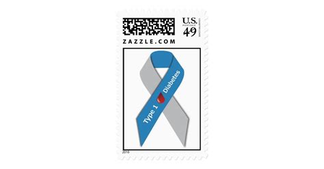 Type 1 Diabetes Awareness Ribbon Stamps Zazzle