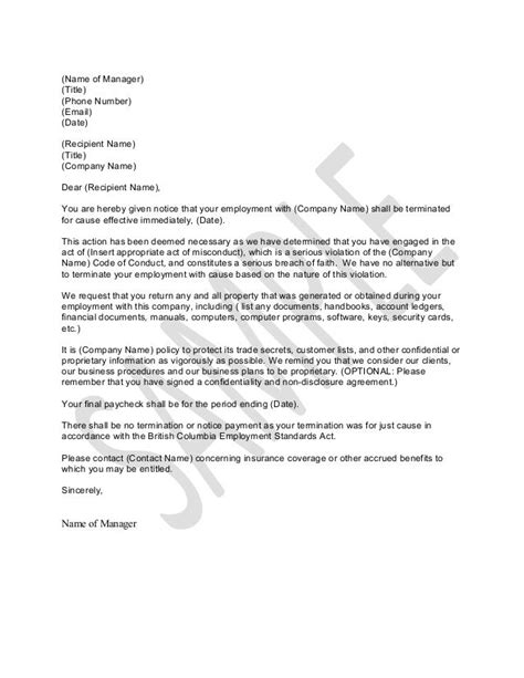 Sample termination letter of employee benefits this termination letter is to inform the employee about the termination of their employee benefits. Printable Sample Letter Of Termination Form | Business ...