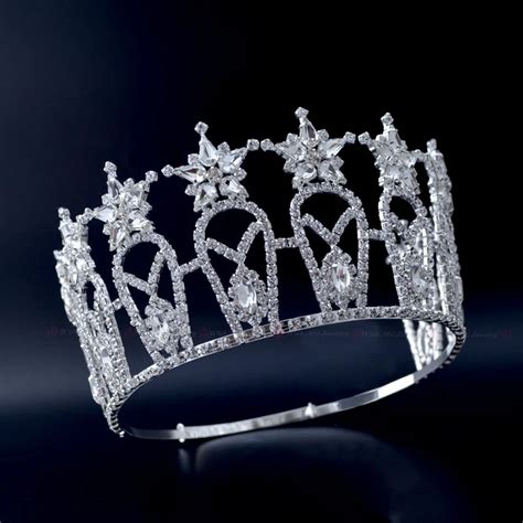 ประกวดมงกุฎmiss Beauty Crown Quanlity Rhinestone Tiarasเจ้าสาวงานแต่งงานเครื่องประดับผมอุปกรณ์