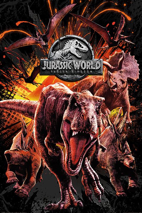Poster Quadro Jurassic World Fallen Kingdom Montage Su Europosters