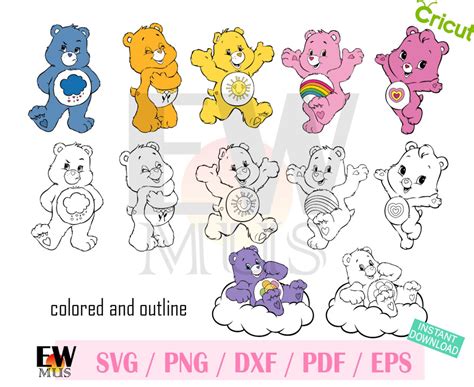 Care Bears SVG Bundle Bear Svg Colourful Bear Svg Pink | Etsy Australia