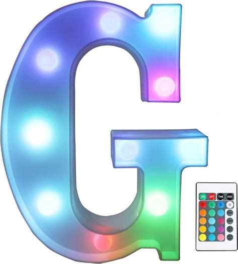 Pooqla Colorful Led Marquee Letter Lights With Remote Light Up