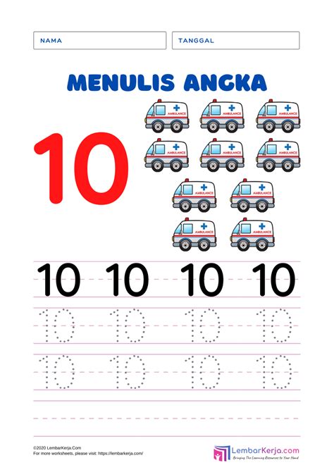 Menulis Angka 6 Lembarkerja Com - Riset