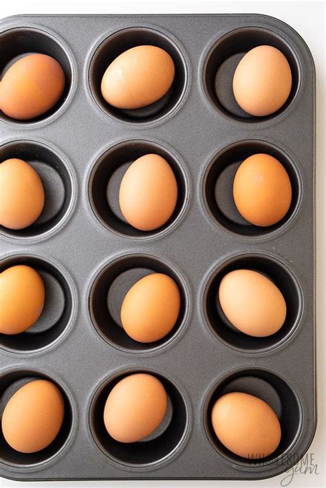 When the eggs reach the desired cooking time, use tongs to remove the eggs from the hot water and immerse gently into the prepared ice water to cool, about 10 minutes. Baked Hard Boiled Eggs In The Oven (TIME CHART ...