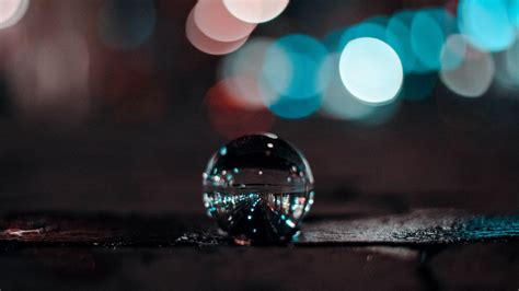Wallpaper Ball Glass Glare Bokeh Reflection Macro Closeup Hd