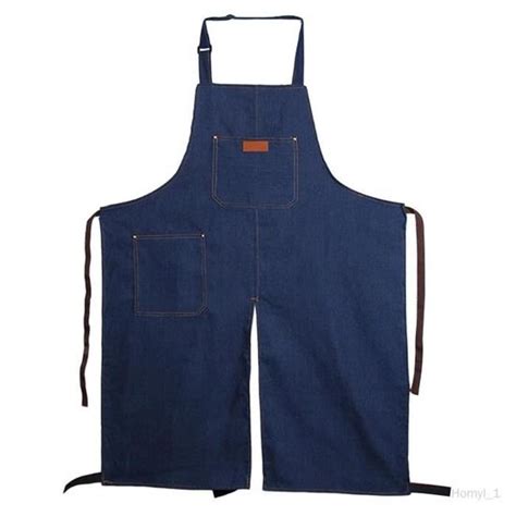 Tablier De Jambe Fendue En Denim De Poterie Respirant Et Lavable Pour