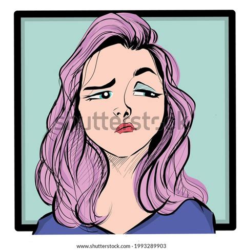 Illustration Girl Pink Hair Blue Eyes Stock Vector Royalty Free 1993289903 Shutterstock