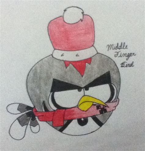 Angry Birds Ocs Christmas Middle Finger Bird By Angrywhitebird On