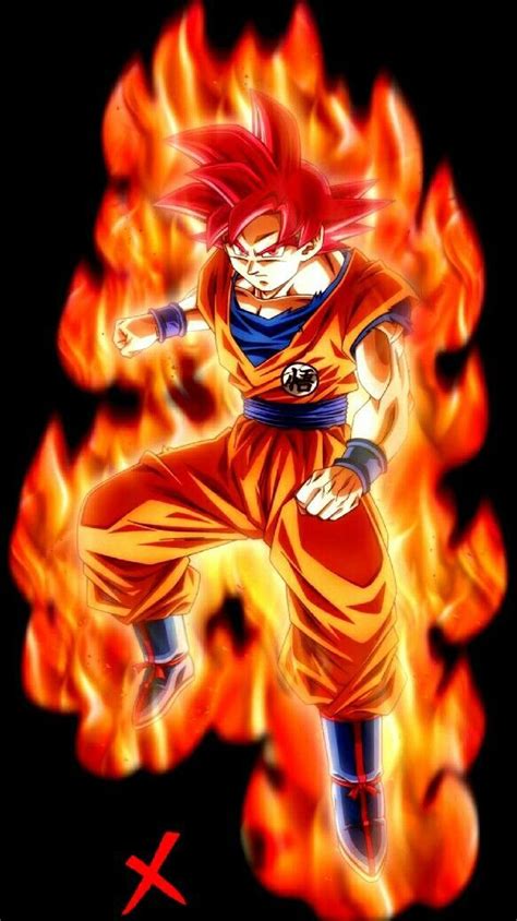 Dibujos De Goku Fase Dios Rojo Para Colorear Para Colorear