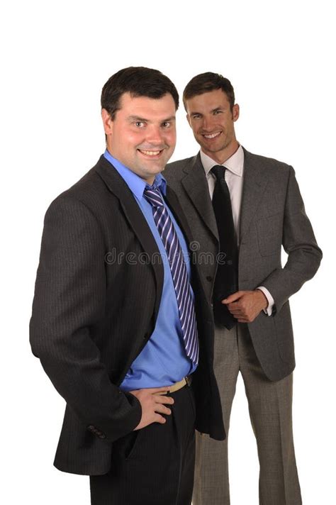 Two Businessmen Stock Photo Image Of Happy Stand White 11319398