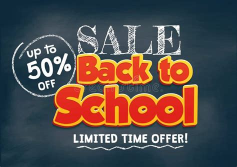 Back To School Sale Promo Banner Template Stock Vector Illustration