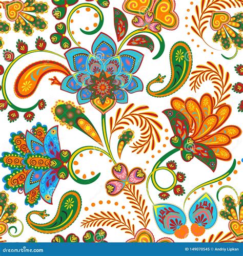 Vector Paisley Border Design With Flower 201214489