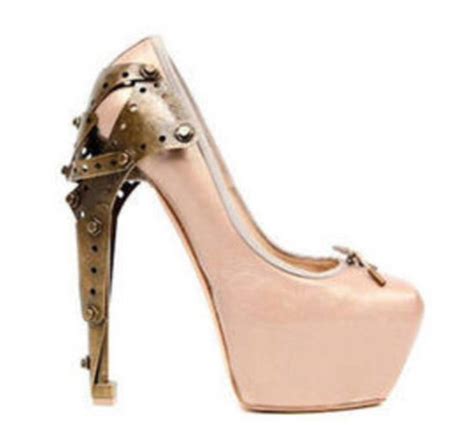 Shoes Heels Light Pink Pumps Gold Cute Weird Shoes