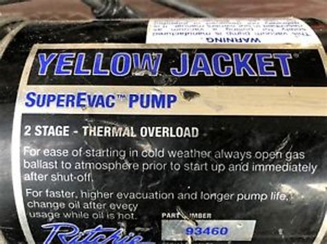Yellow Jacket 93460 Superevac 2 Stage Vacuum Pump 6 Cfm Spw Industrial