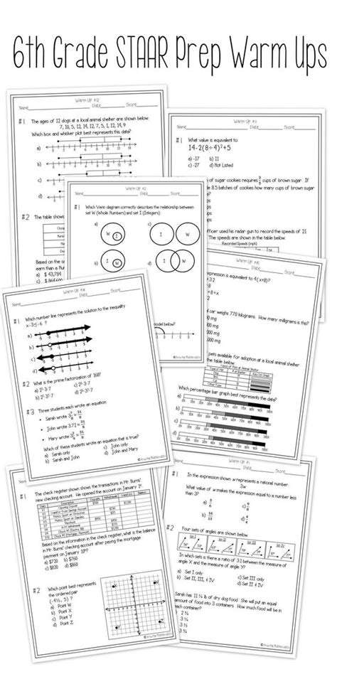 You walk into your classroom and find your group sitting in silence. 6th Grade Math Warm Ups - STAAR Prep | Warm, Activities ...