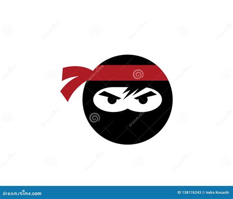 Ninja Warrior Icon Simple Black Ninja Head Logo Stock Vector