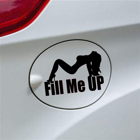 Sexy Lady Girl Car Styling Funny Stickers Fill Me Up Fuel Tank Cap Sticker Motorcycle