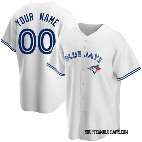 Custom Mens Toronto Blue Jays White Replica Home Jersey